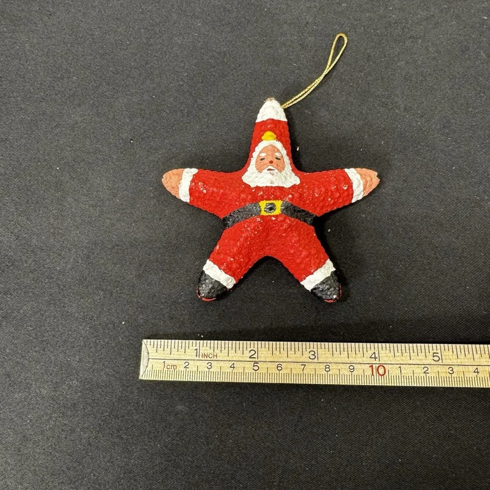 Starfish‎ Painted Santa Claus Christmas Ornament
